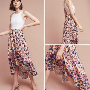 Anthropologie floral high-low dress